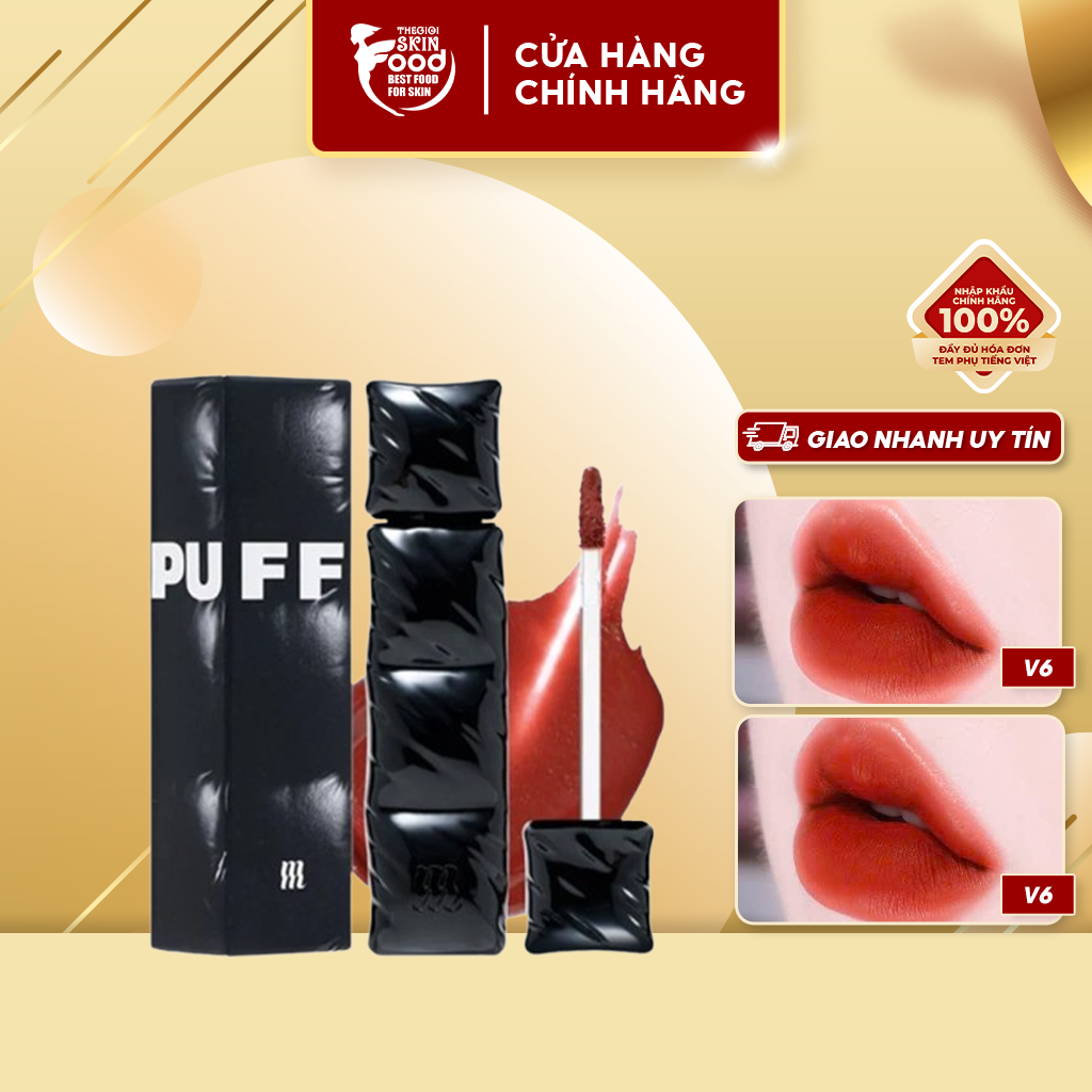 [NEW][V6 PUFFER][Son Phao] Son Kem Lì, Bền Màu, Lâu Trôi Merzy The First Velvet Tint 3.8g