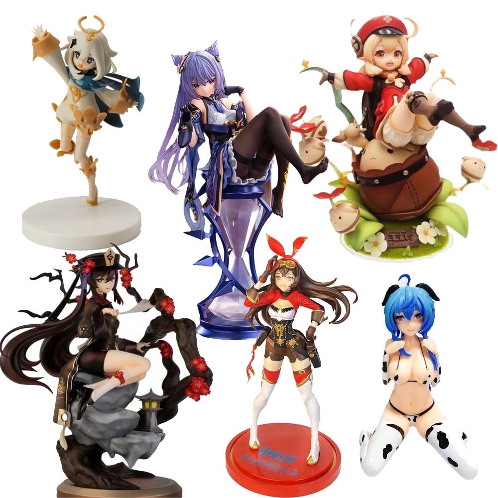 🎁 Genshin Impact Anime Figure 18cm Hutao Keqing Paimon Klee Ganyu Amber PVC Action Figurine Collecti