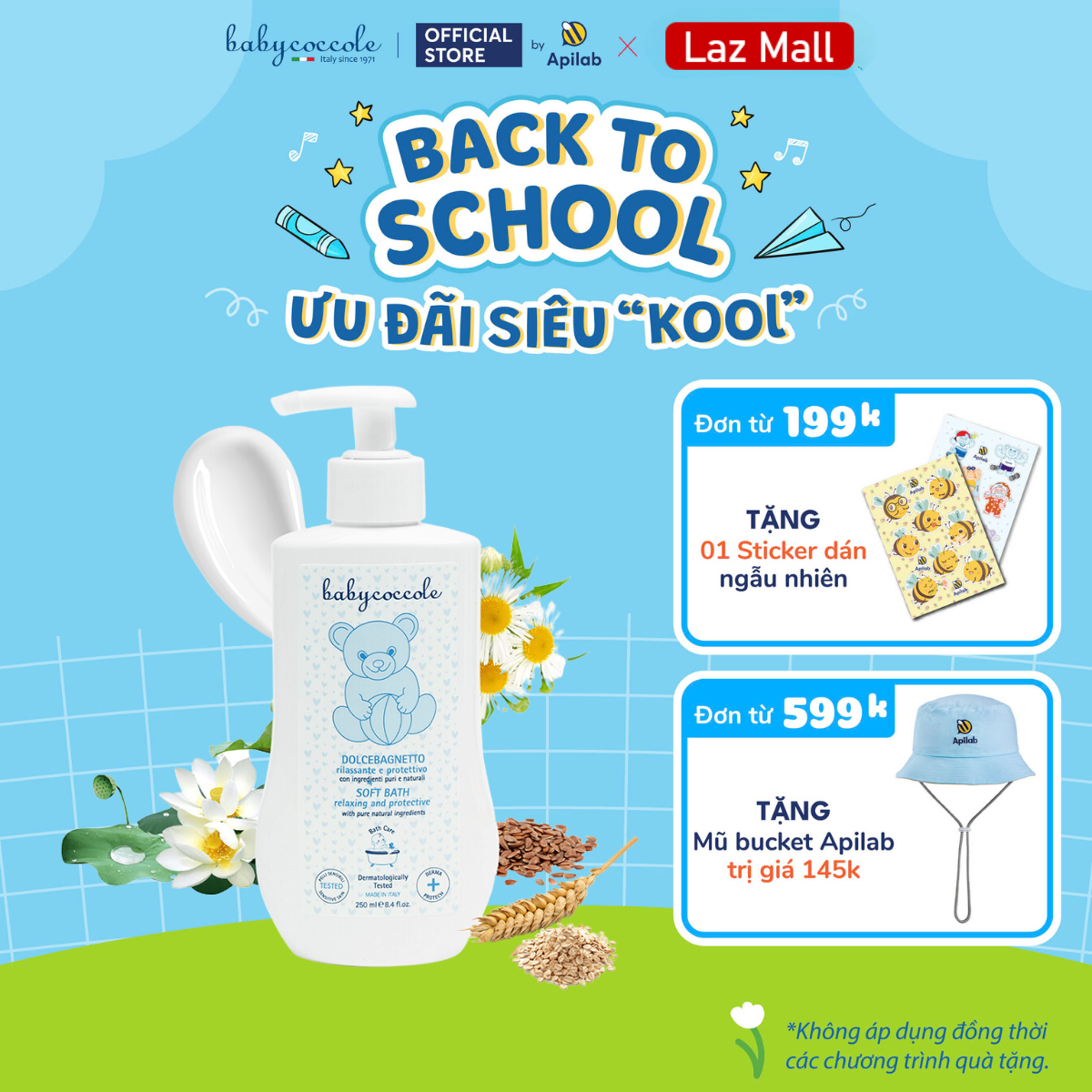 Sữa tắm giữ ẩm cho Bé Babycoccole 0M+ an toàn cho trẻ sơ sinh & em bé chiết xuất hoa sen 250ml/400ml