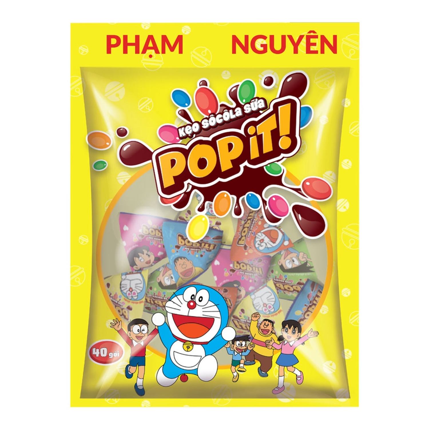 Chính hãng kẹo sô cô la sữa popit doraemon 240gr
