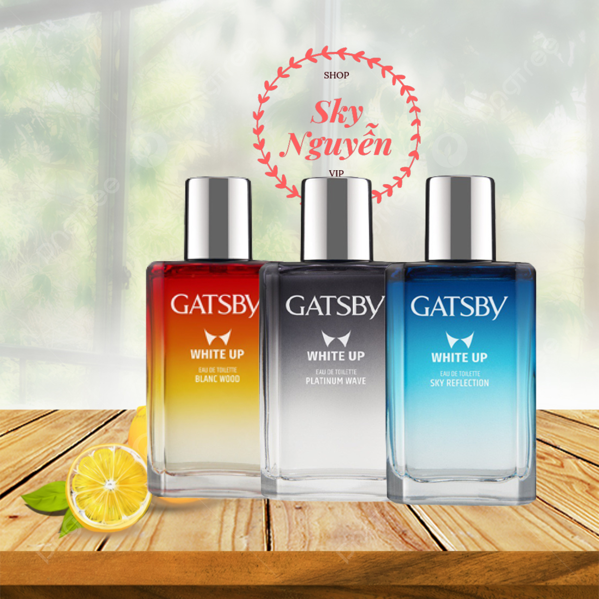 Nước hoa gatsby white up eau de toilette sky reflection/platinum wave/blanc wood 50ml