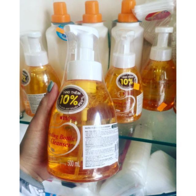 Nước rửa bình sữa kháng khuẩn 500ml wesser nam1