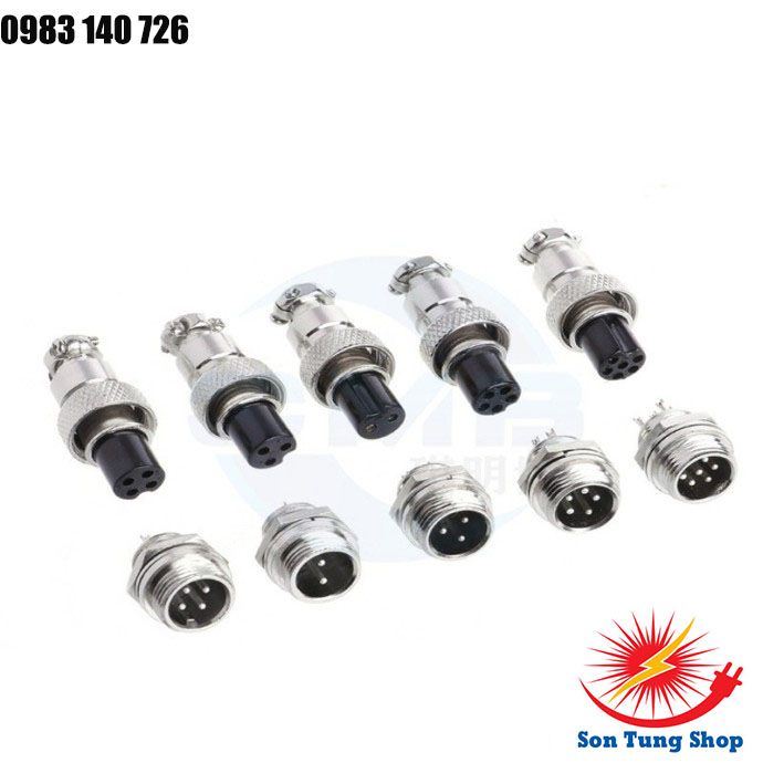 Bộ jack nối gx đực+cái, jack gx12 các loại 2-6p