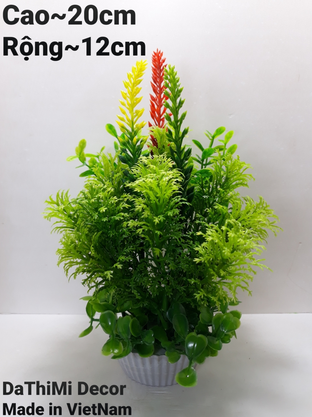 Cây cỏ nhựa , cây rong nhựa 4 tầng trang trí hồ cá, bể cá, tiểu cảnh, bàn làm việc, bàn học.