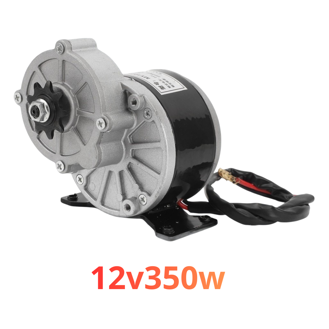 Động cơ điện 12v350w chổi than, chạy chậm tốc độ 300 v/p, phù hợp cho xe điện hoặc thiết bị nhỏ.
