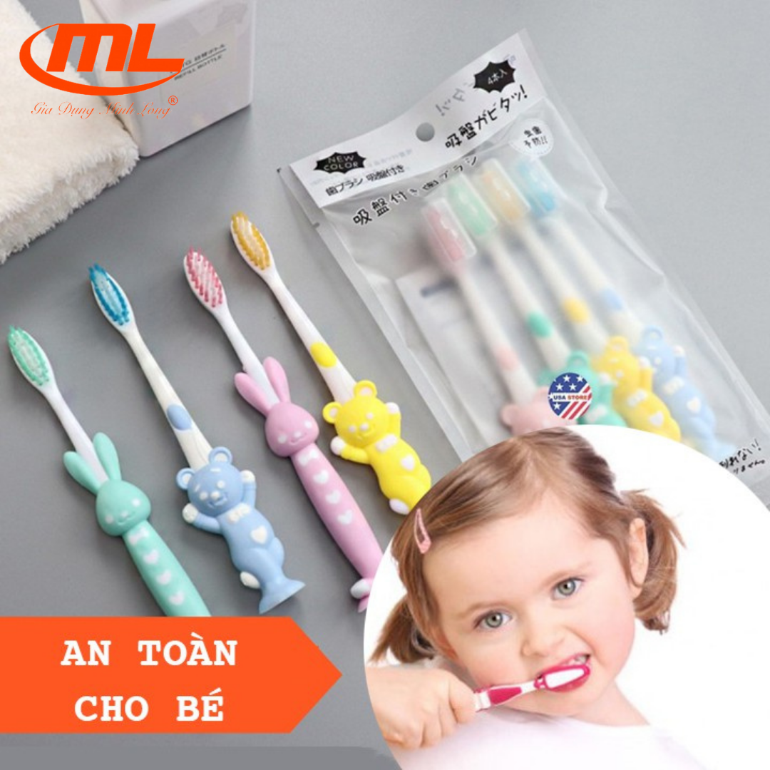 SET 4 BÀN CHẢI ĐÁNH RĂNG DỄ THƯƠNG CHO BÉ