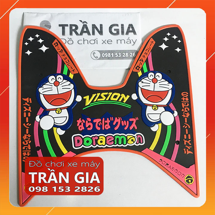 [FreeshipMAX] Thảm lót để chân xe vision 2014-2015-2016-2017-2018-2019-2020 cao su tấm lót sàn doreamon doremon