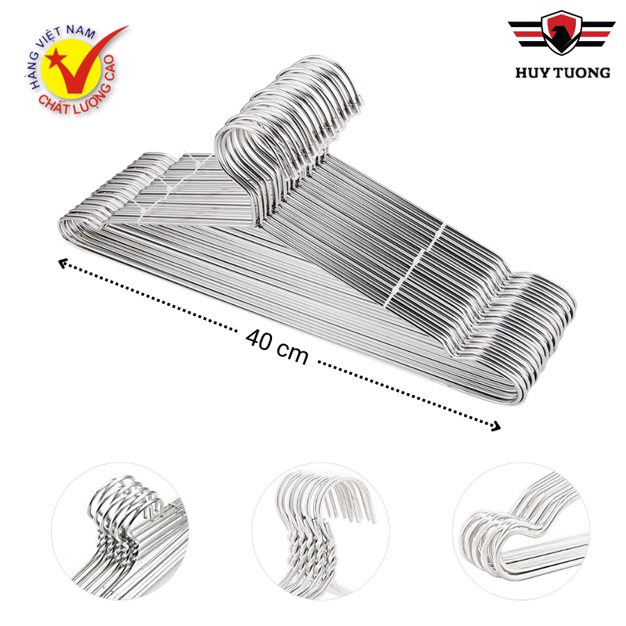 Móc nhôm treo quần áo bộ 30 chiếc người lớn, móc phơi đồ nhôm chắc chắn - BetterLife