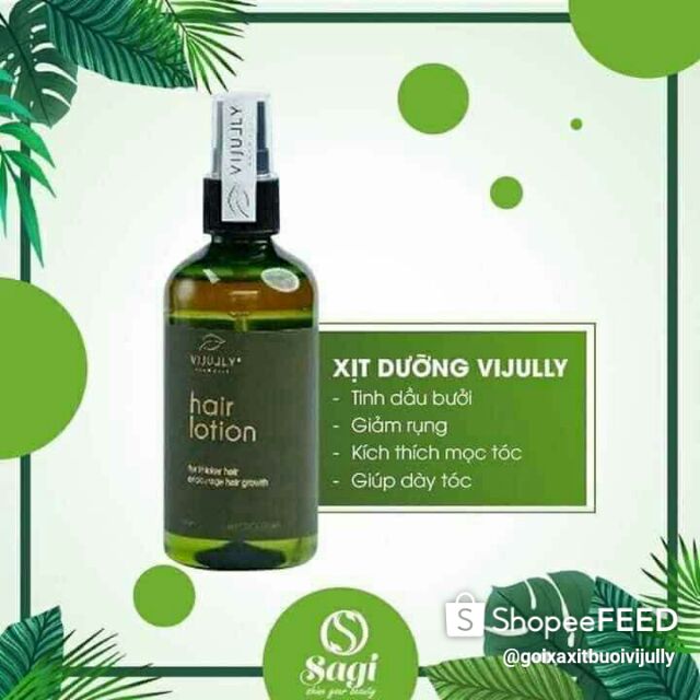 [HCM]Tinh dầu bưởi ViJully xịt dưỡng tóc ViJully kích mọc tóc cao cấp 100% thiên thiên
