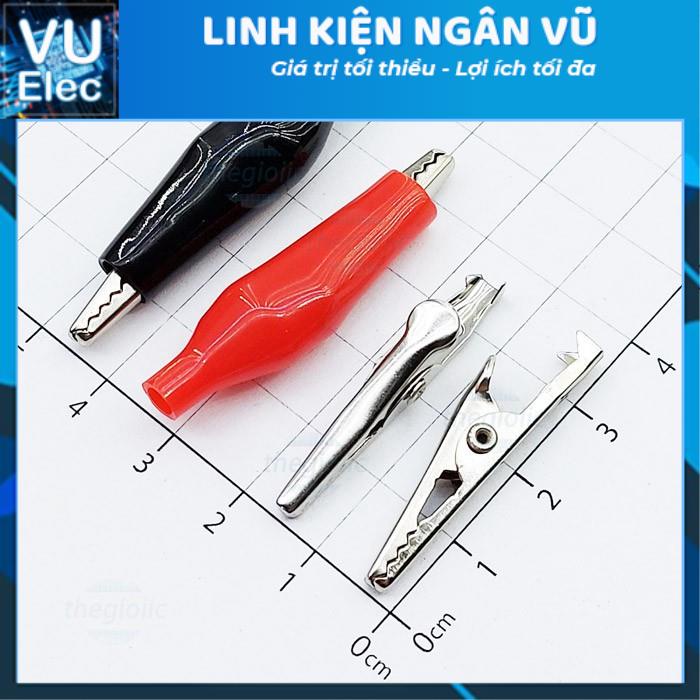 Kẹp cá sấu nhiều kích thước - 1 cặp đỏ đen