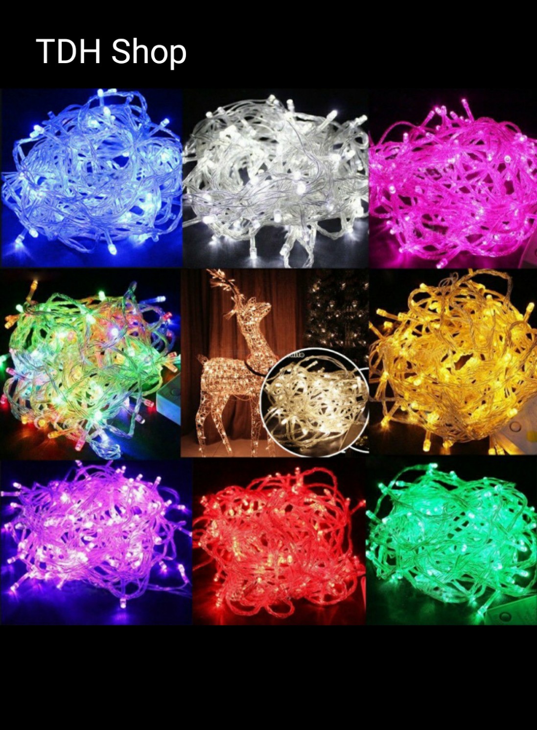 Đèn led chớp nháy đủ màu loại 5m/ Đèn nháy trang trí cây