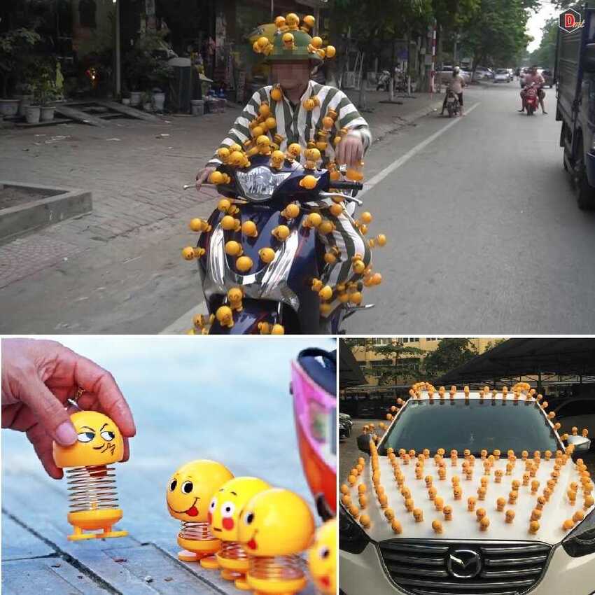 Thú Nhún Lò Xo Emoji ngộ nghĩnh (combo 5 con khác nhau) – Thú Nhún Emoji trang trí xe nhà cửa - Đồ Chơi trang trí sống động giảm stress