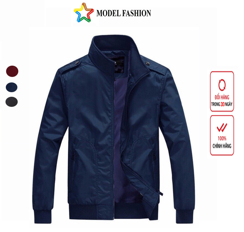 Áo Khoác dù nam Model Fashion cổ đứng Hàn Quốc Model Fashion AKD125 ( xanh đen )