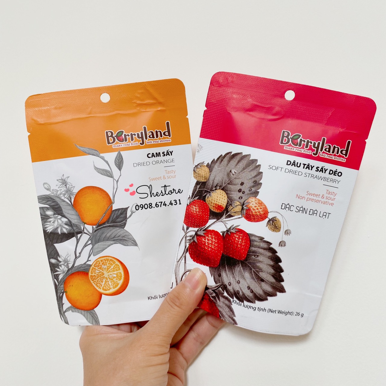 Cam sấy dẻo/ dâu tây sấy dẻo Berryland Đà Lạt