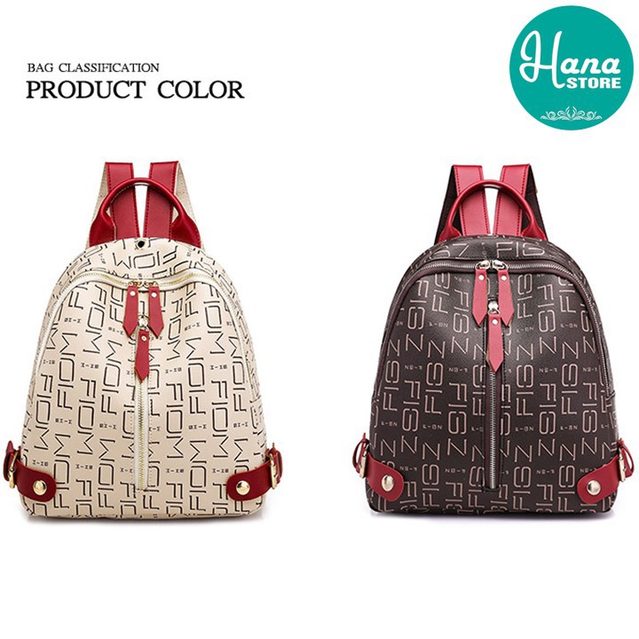 Balo nữ 1 dây kéo hoa văn lịch sự thời trang xinh xắn đa dụng 269-b201 🎒 🎒 🎒