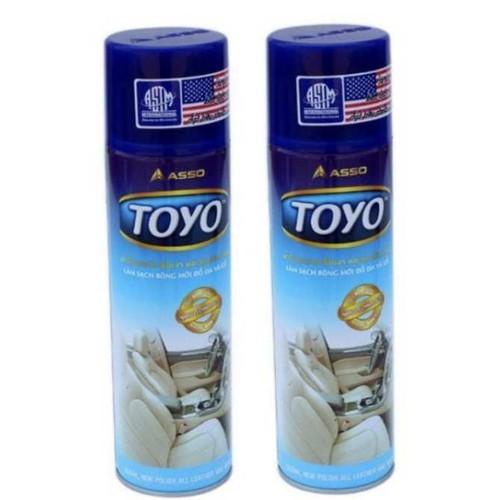 x2 Chai xịt vệ sinh đồ da TOYO làm sạch ghế da và nội thất ô tô