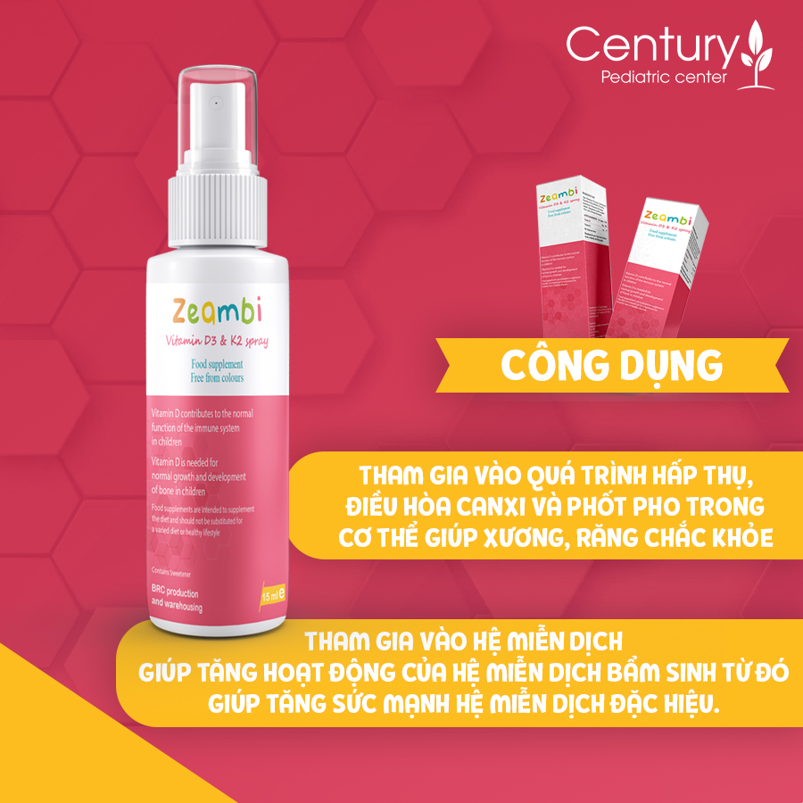 Vitamin D3K2 Zeambi nhập khẩu Anh 30 ML, giúp hấp thụ canx, cải thiện chứng trằn trọc, khó ngủ, rụng tóc vành khăn, đổ mồ hôi trộm... ở trẻ