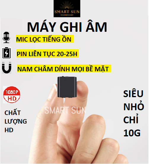 Máy ghi âm mini chuyên nghiệp có lọc âm S63 pin 2025H. thu âm HD