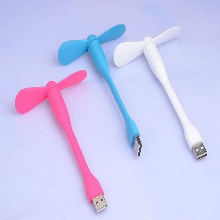 Quạt Mini 2 Cánh Tháo Rời Cổng USB Giải Nhiệt Uốn Cong Tùy Thích - Quạt Điều Hòa Mini Tích Điện Nhỏ Gọn