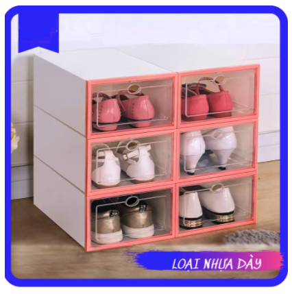 [HCM][LOẠI DÀY] HỘP NHỰA ĐỰNG GIÀY DÉP SANG TRỌNG - CỨNG CÁP - CHỐNG BỤI - CHỐNG ẨM MỐC ( Thay thế kệ để giày dép tủ đựng giày ) - tự chọn số lượng hộp