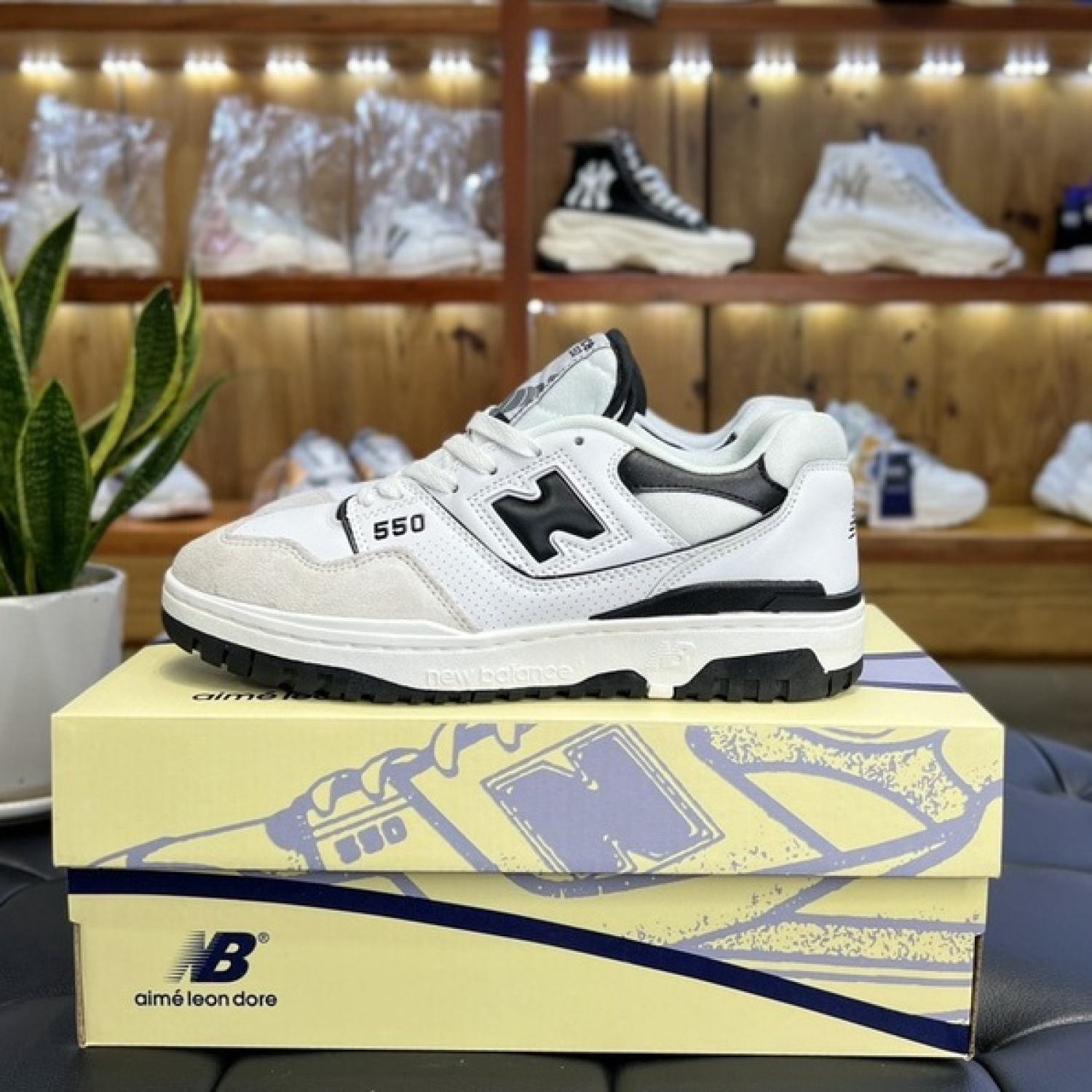 Giày new balance 550 'white green, white black' , nb 550 3 màu xanh đen basic đủ size nam nữ