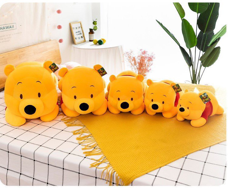 Gấu bông gối ôm gấu pooh nằm dễ thương cho bé hàng cao cấp đủ kích thước