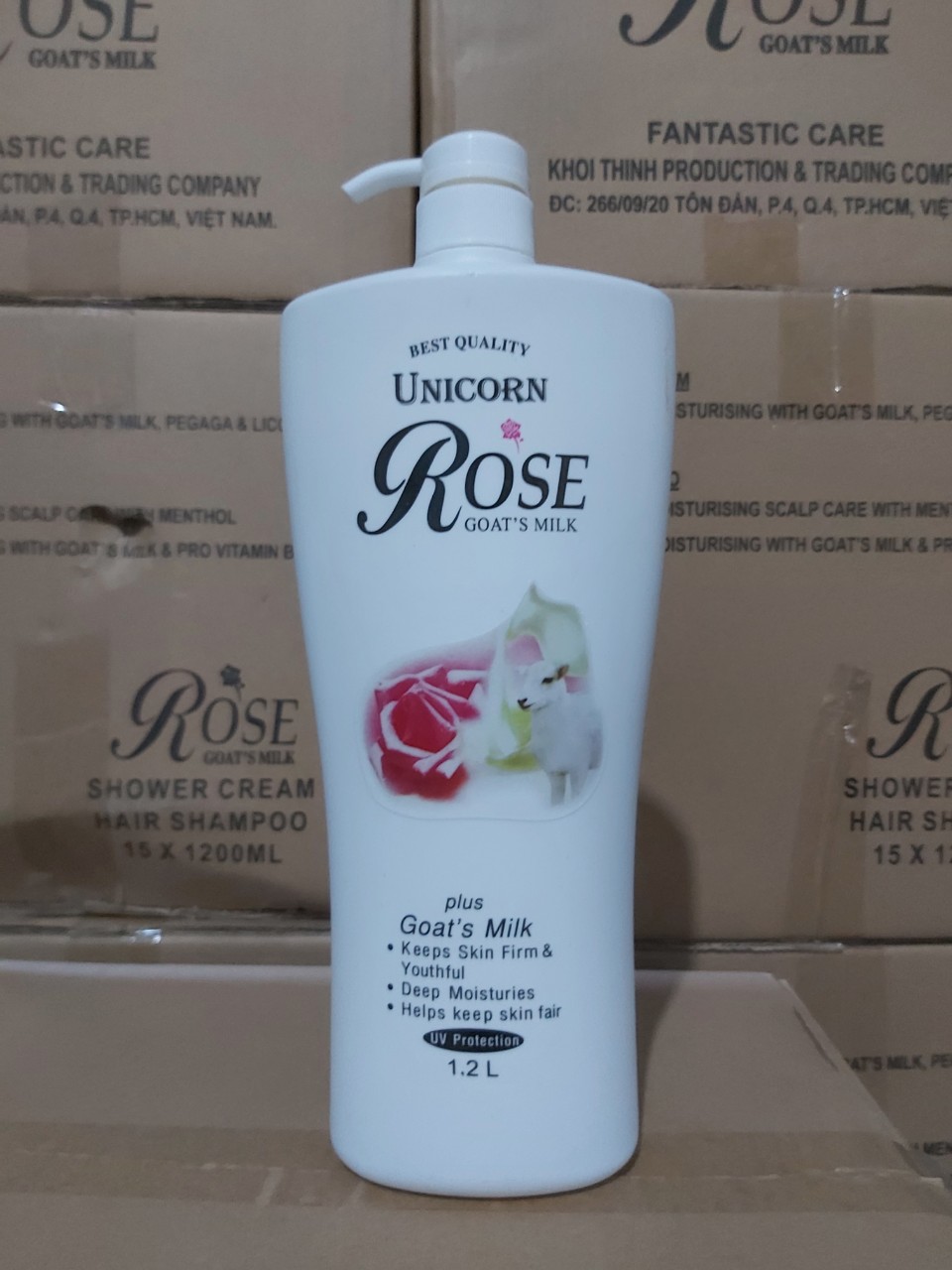 Sữa tắm dê unicorn rose 1200ml