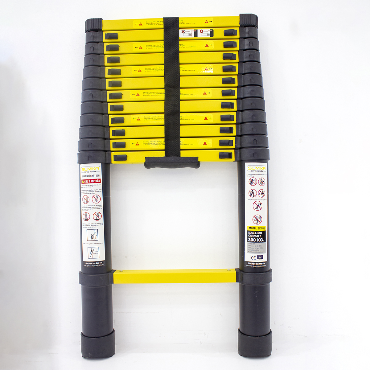 Thang nhôm rút đơn sumika sks380 - sơn tĩnh điện, cao 3.8m, tải trọng 300kg
