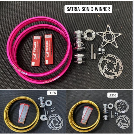COMBO BỘ ĐÙM XE MÁY  DRAG / CĂM / VÀNH NIỀNG NHÔM WINNER - SONIC - EXCITER - RAIDER SATRIA