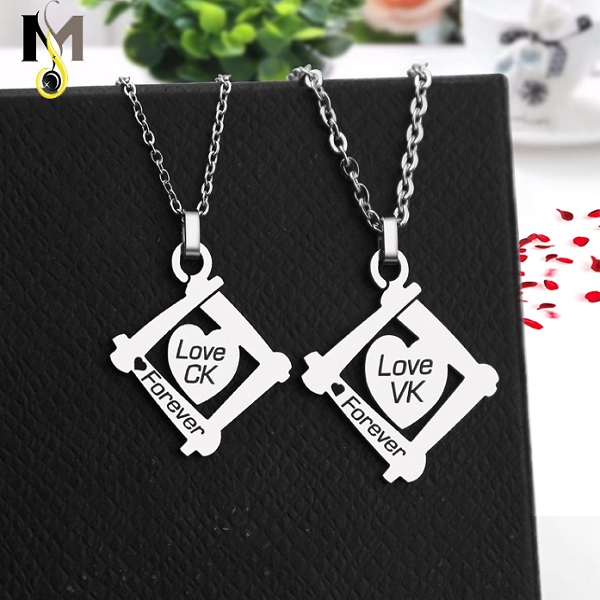 Dây chuyền cặp đôi Inox Love CK, Love VK Forever