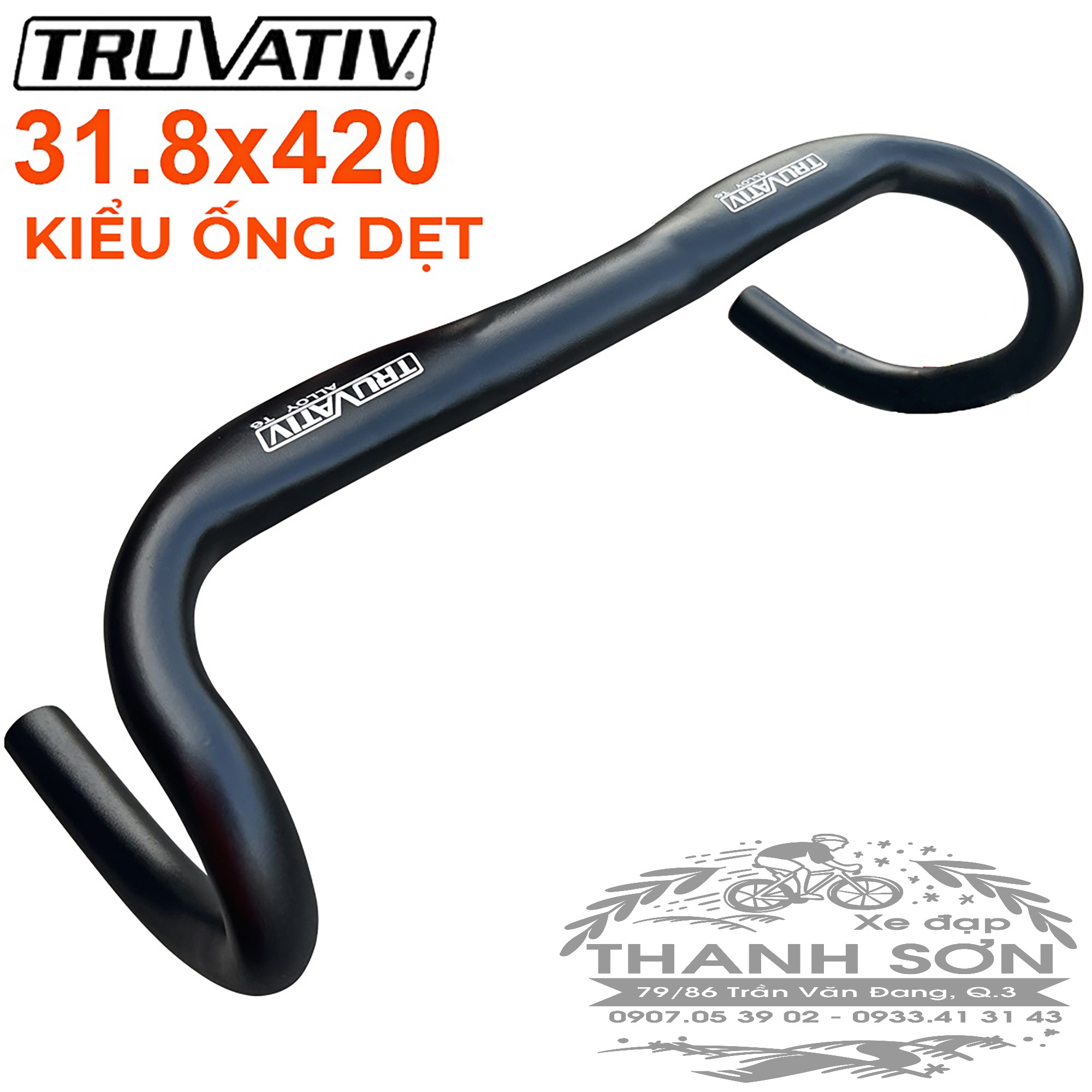 Ghi đông cong TRUVATIV nhôm xe đua xe đạp Fixed Gear 31.8mm
