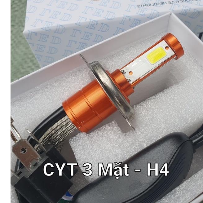 Đèn pha led h4 cyt 3tim đuôi tản nhiệt
