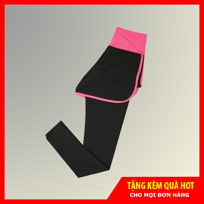Quần dài tập gym yoga nữ 2 lớp quần legging vải thun co dãn 4 chiều thể thao, năng động