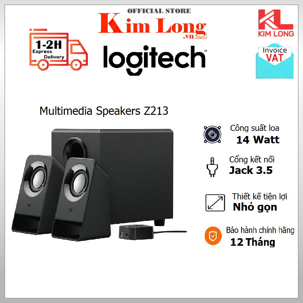 Loa vi tính Logitech Z213 âm thanh 2.1, Công suất 15W - Bảo hành 12 tháng chính hãng