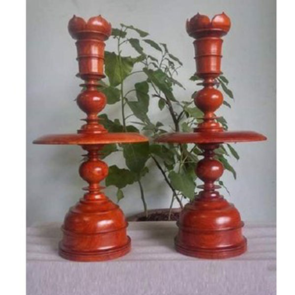 CẶP CHÂN ĐÈN GỖ HƯƠNG (2 cái)
