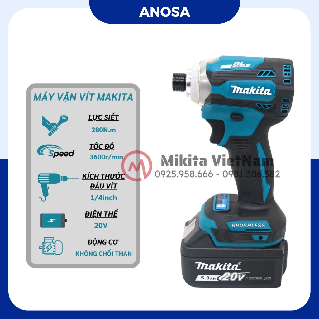 Máy bắn vít Makita TD172D động cơ không chổi than hàng cao cấp tặng đầu bắn vít đầu bắn tôn