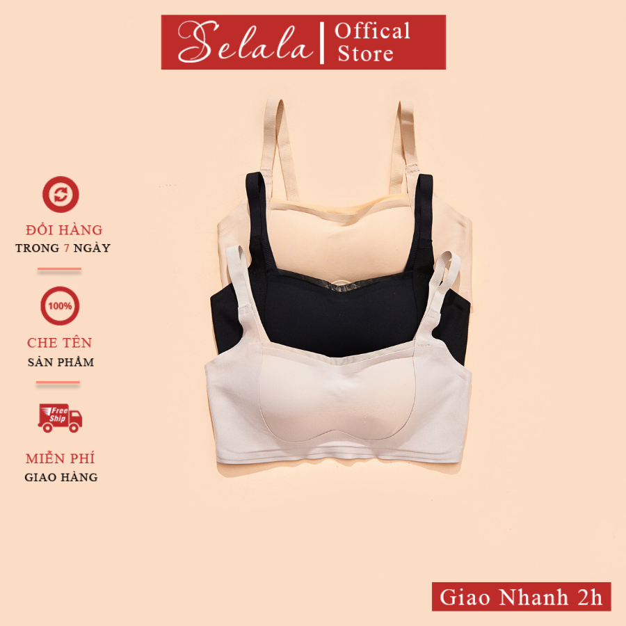 Áo lót không gọng selala chất su mềm đệm mỏng 1cm đai bản to av35