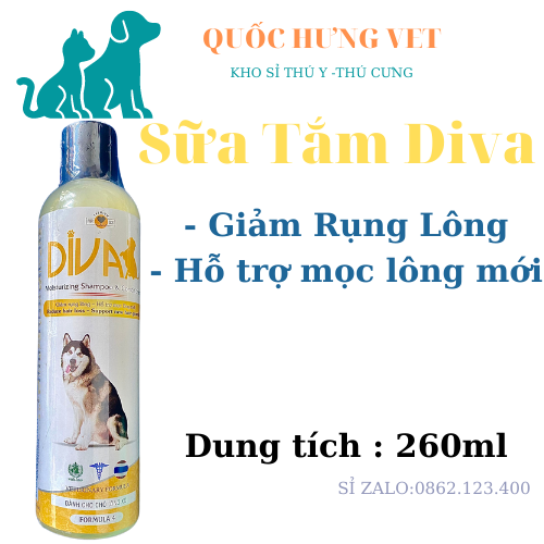 Sữa tắm cho chó diva cao cấp siêu thơm 260ml - quốc hưng vet