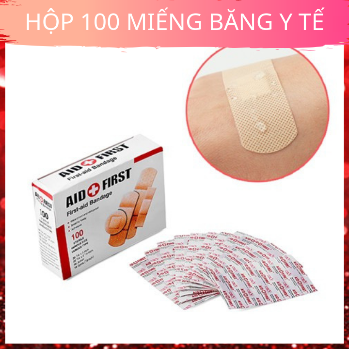 [HCM](SIÊU RẺ) Combo 100 Miếng Dán Băng Cá Nhân Đủ Kích Cỡ - Sét 100 Miếng Băng Keo Cá Nhân Chuyên Dụng