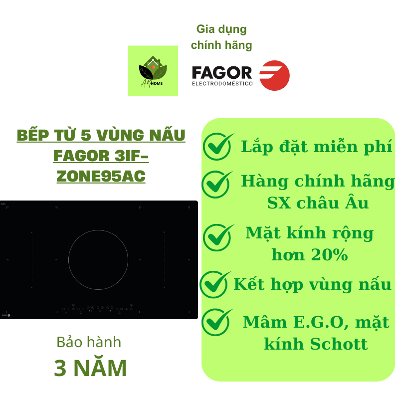 Bếp từ 5 vùng nấu FAGOR 3IF-ZONE95AC