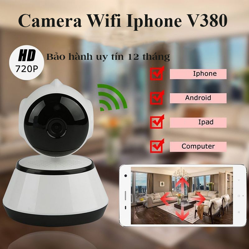 (Lỗi 1 Đổi 1) Camera Wifi IP V380 Hàng Chuẩn Âm Thanh 2 Chiều Dễ Cài Đặt Hình Ảnh Rõ Nét Xoay 360 Độ - Bảo Hành Uy Tín 12 Tháng
