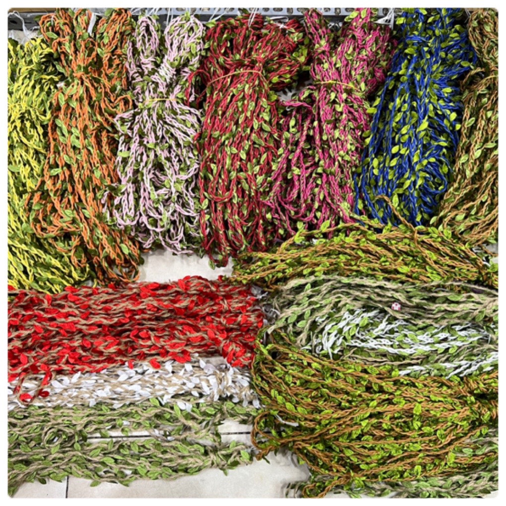 Dây thừng đan lá làm đồ handmade . combo 5 met dây thừng đan lá dùng trang trí làm đồ handmade , trang trí làm thiệp , trang trí lọ thủy tinh
