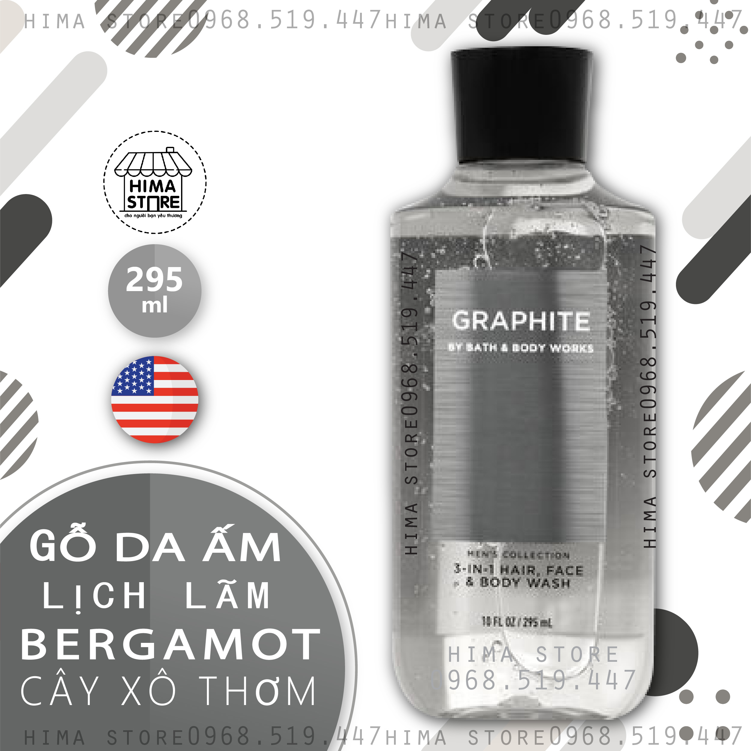 Sữa Tắm Toàn Thân Bath & Body Works Shower Gel - GRAPHITE (295ml)