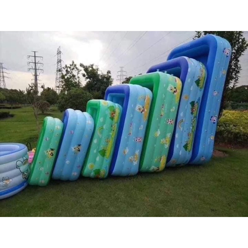 Bể bơi phao bơi chữ nhât 3 tầng 1.2m,1.3m,1.5m,1.8m,2.1m.cho 4 người