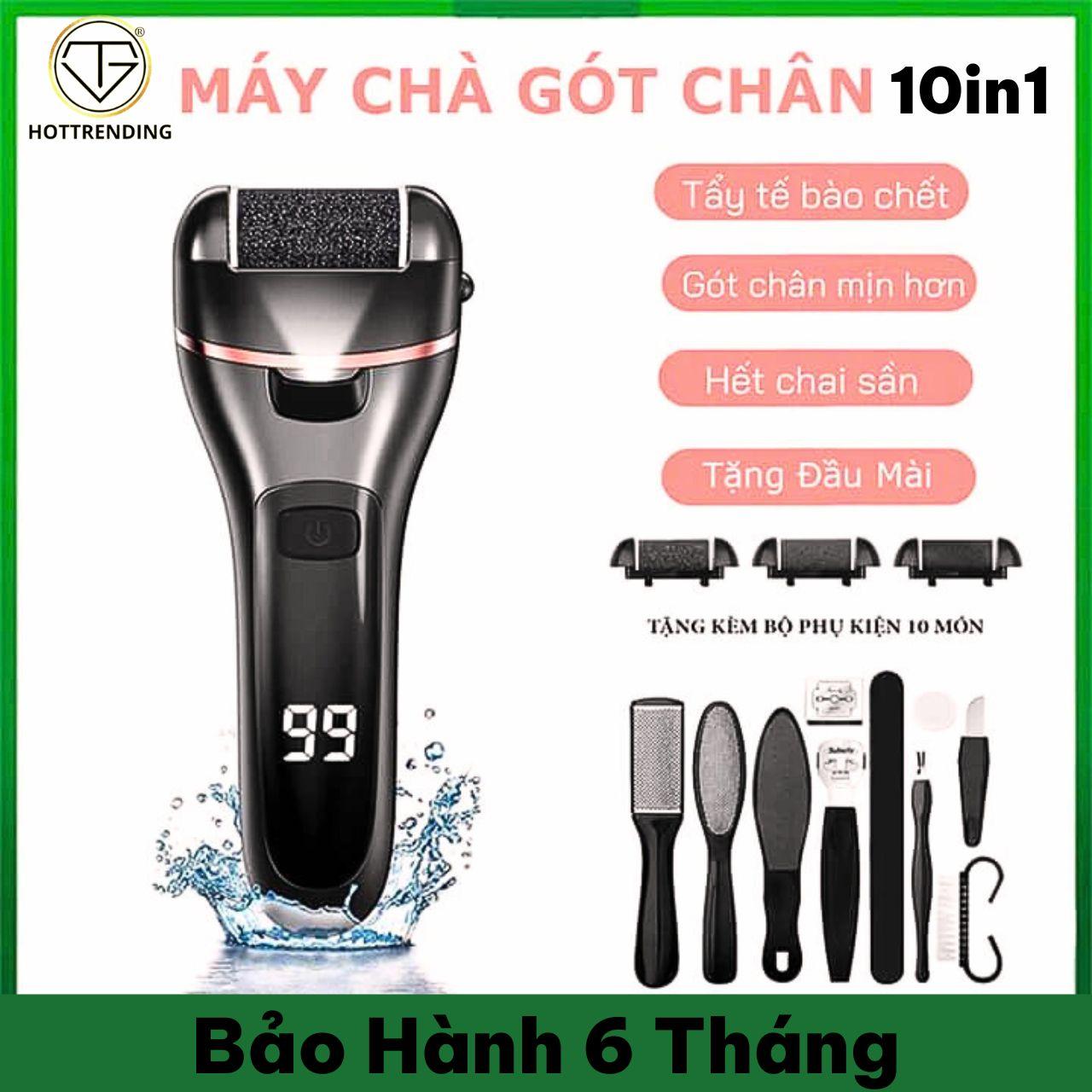  Máy chà gót chân tẩy tế bào chết 3 đầu mài 2 chế độ cao cấp máy mài gót chân đa năng tặng kèm bộ phụ kiện 10 món 