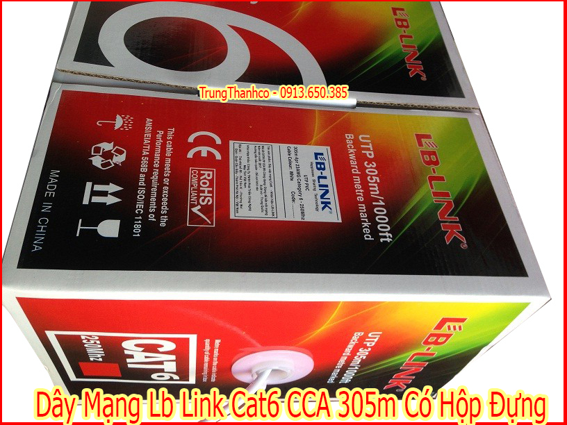 Dây mạng lb link cat6 cca 305m có hộp đựng