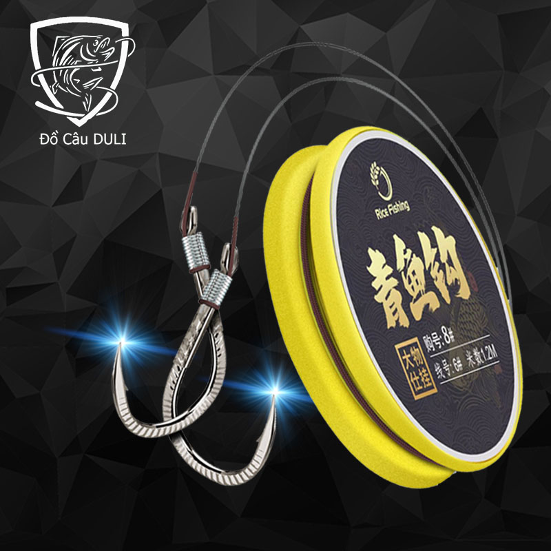 Dây Thẻo Săn Hàng, Lưỡi Câu Cá Săn Hàng , Lưỡi Câu Cá Đôi Buộc Sẵn Rice Fishing chuyên dụng câu đài chống nổ thẻo cao cấp DC-16