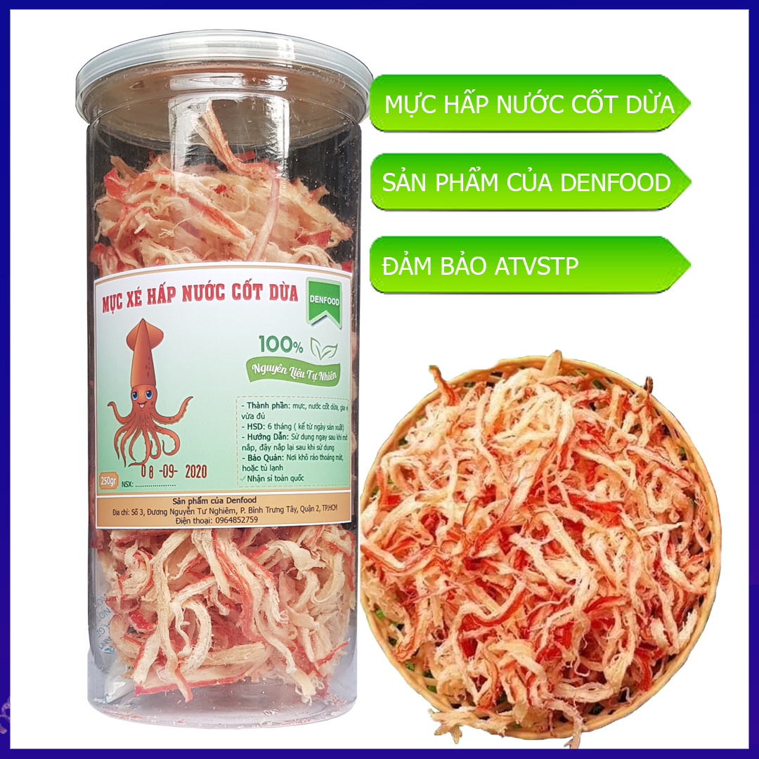 [HCM]Khô mực xé hấp nước cốt dừa 250g