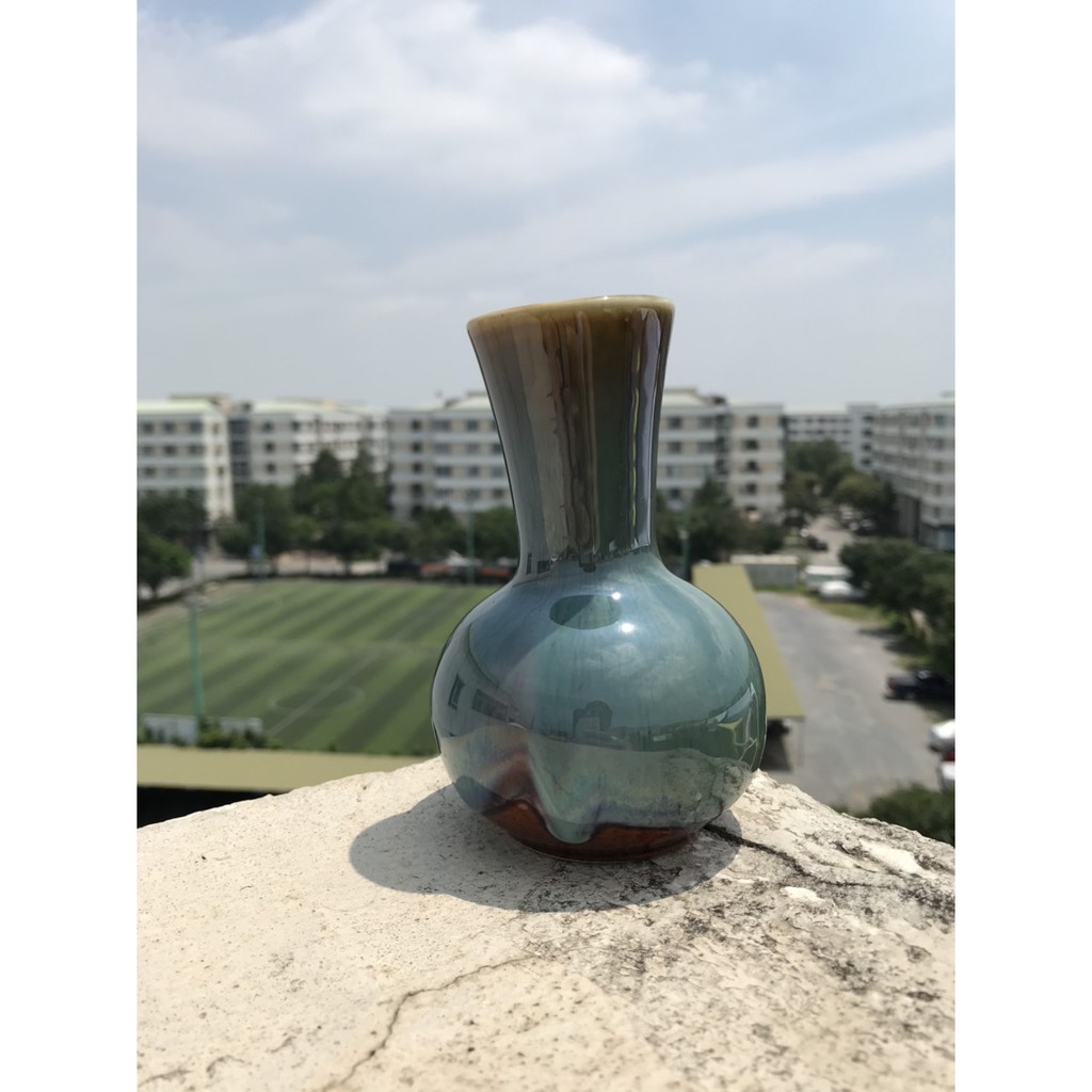 Bình gốm men hỏa biến- - hoa khô - lọ hoa - gốm trang trí - decor - gốm sứ bát tràng