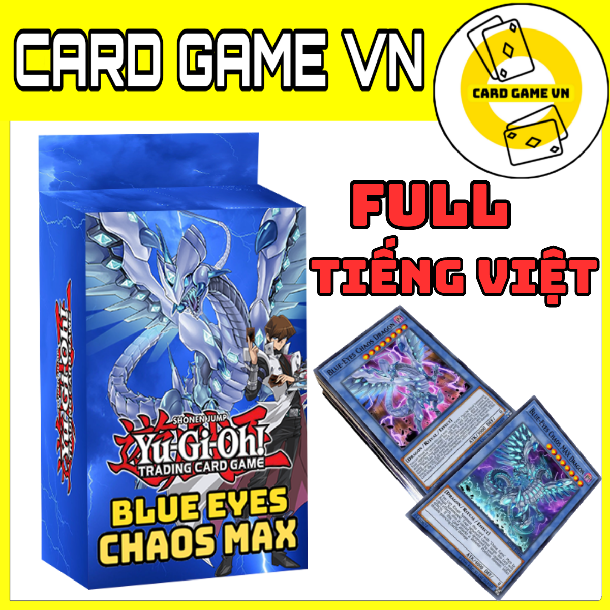 [BÀI IN] Bài YuGiOh Tiếng Việt/Anh - Hộp Thẻ Bài - Bộ 54 lá bài Blue Eye Chaos Max Dragon của Kaiba Seto - Card Game VN